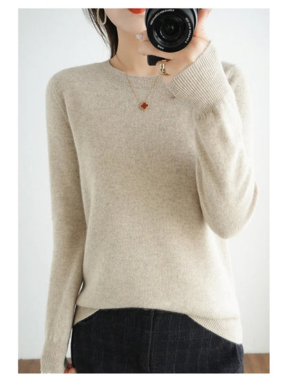 Autumn And Winter Thin Sweater Women's Round Neck Pullover Casual Knitted Top Women's Short Underlay Fashion 18 Colors