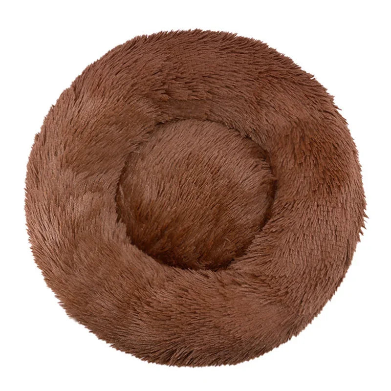 Round Pet Bed - Large Dog Bed Soft Plush Dog House Cozy Winter Sleeping