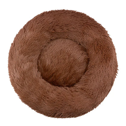 Round Pet Bed - Large Dog Bed Soft Plush Dog House Cozy Winter Sleeping