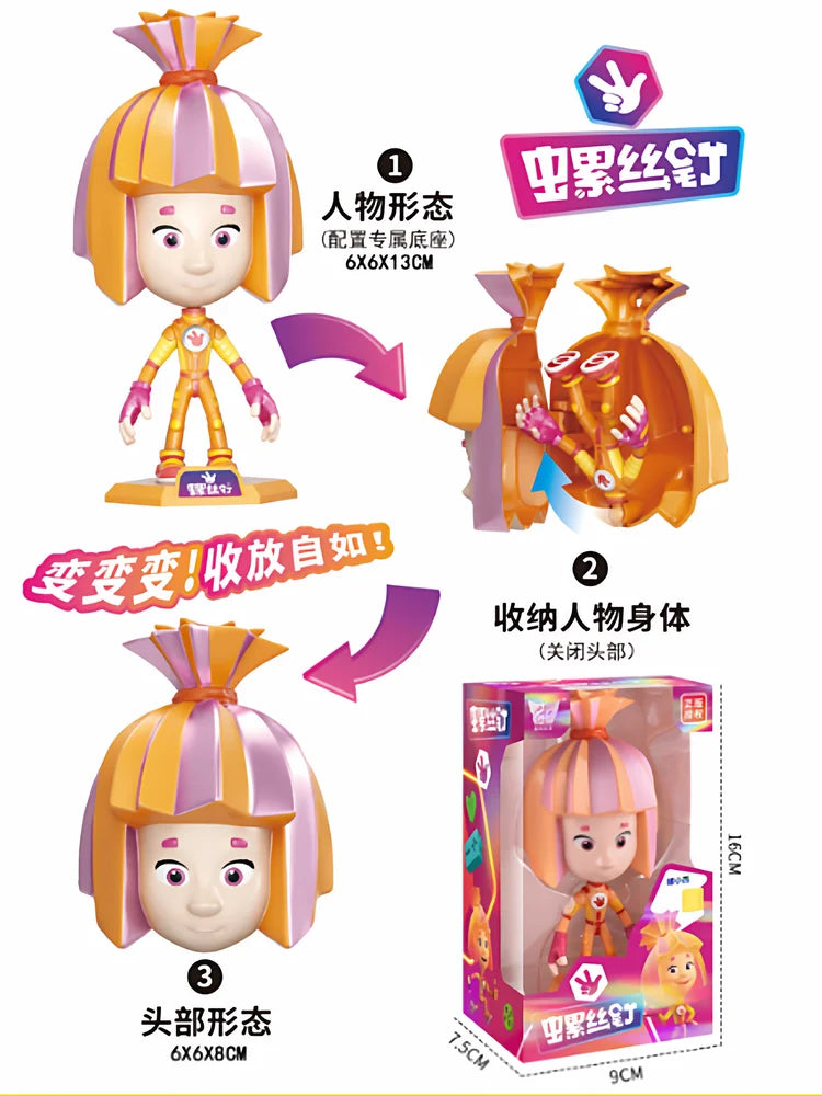 The Fixies Simka Nolik Fire Action Figure Transforming Toy with Storage Design Cartoon Figure Collection Toy Kid Birthday Gift
