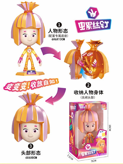 The Fixies Simka Nolik Fire Action Figure Transforming Toy with Storage Design Cartoon Figure Collection Toy Kid Birthday Gift
