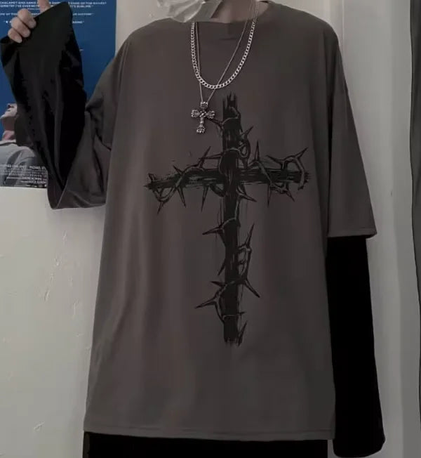 Men T Shirts autumn men Clothes anime casual Long Sleeved Oversized Tshirt Harajuku Streetwear Academia Hip Hop tee top