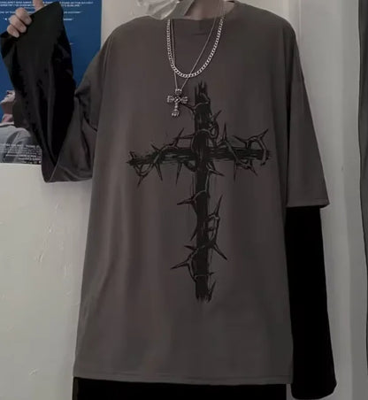 Men T Shirts autumn men Clothes anime casual Long Sleeved Oversized Tshirt Harajuku Streetwear Academia Hip Hop tee top