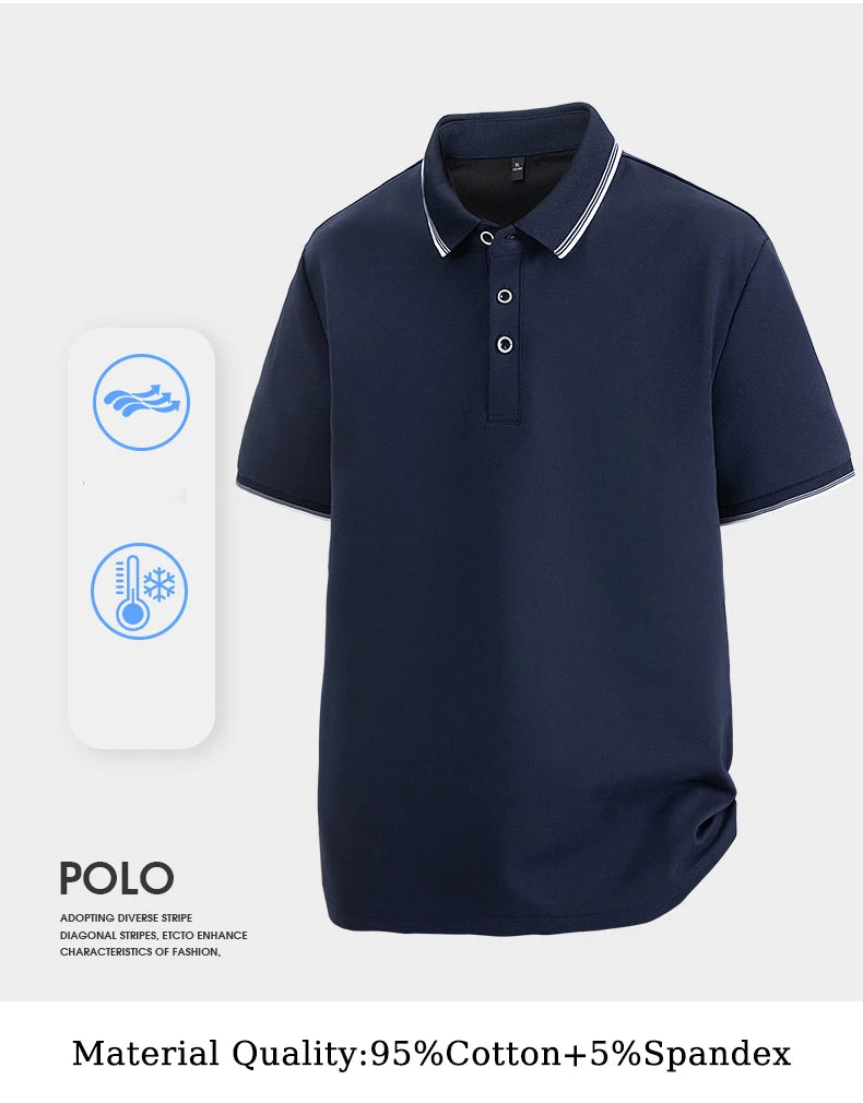 Oversized Men 7XL Polo Shirt 8XL 2026 Summer 95% Cotton Breathable Short Sleeve Collar Business Shirt Golf Man Top Clothes
