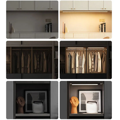 Cabinet Light USB Rechargeable Motion Sensor Led Light For Kitchen Wardrobe Cabinet Lighting 10cm/20cm/40cm/60cm LED Night Light