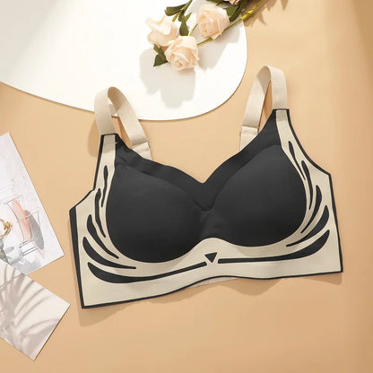 Wireless Push-Up Bra - Seamless Full Cup Plus Size Bralette With Soft Sleepwear Comfort