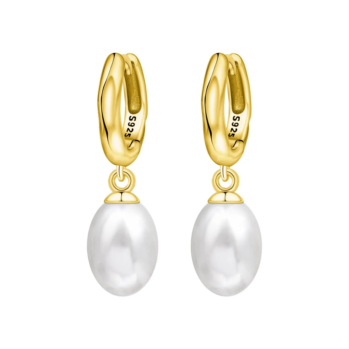 925 Sterling Silver Simple Pearl Earrings Jewelry Hoop Earrings Zircon Stud Earrings For Women Jewelry Fine Birthday Party Gifts