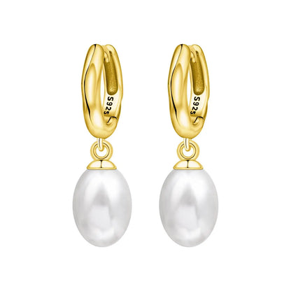 925 Sterling Silver Simple Pearl Earrings Jewelry Hoop Earrings Zircon Stud Earrings For Women Jewelry Fine Birthday Party Gifts