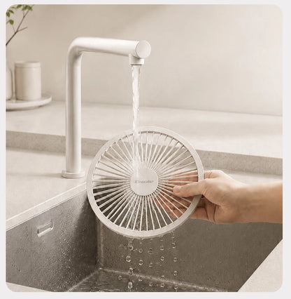 BLDC Oscillating Desktop Fan 4000mAh 5 Wind Speeds Silent Portable Rechargeable Fan with Timing Function for Home Room Gift
