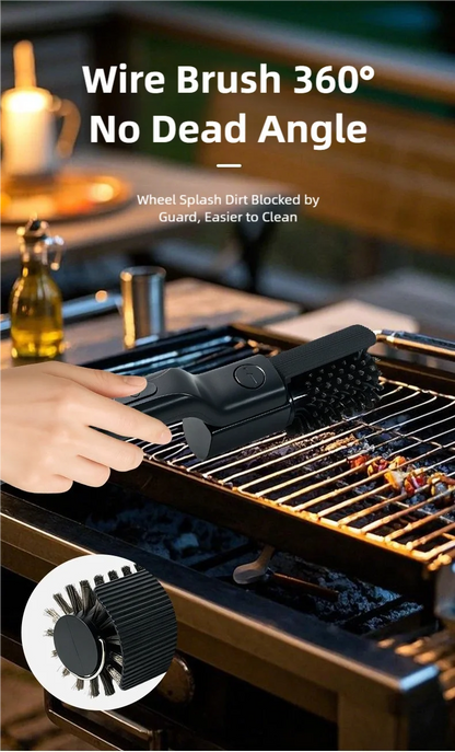 TINSOL Electric barbecue grill cleaning brush, wireless, rechargeable, rotatable, adjustable, for cleaning stubborn grease
