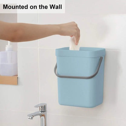 Hanging Small Trash Can with Lid - Under Sink Kitchen  Bathroom Waste Bin