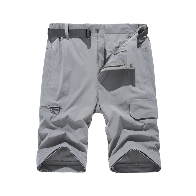 NUONEKO New Elastic Mens Hiking Pants Outdoor Sport Summer Quick Dry Waterproof Detachable Camping Trekking Climbing Cargo Pants