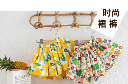 Kids Girls Skirt Shorts Summer Cotton Breathable Kids Skirt Pants Casual Baby Bloomers Children Short Pants Baby Stuff