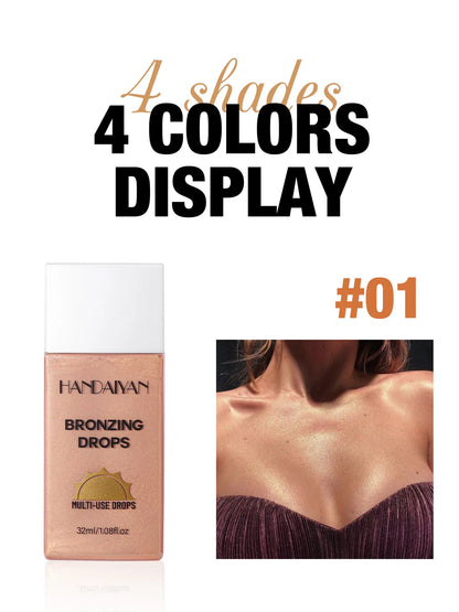 Matte Bronzer Liquid Makeup Waterproof Tanning Cream Body Oil Control Moisturizer Pearlescent Shine For Silky Skin Finish