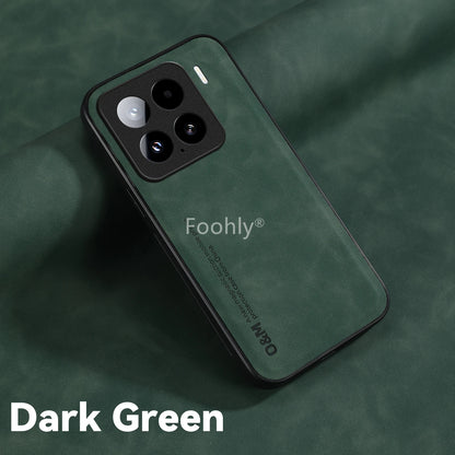 Nubuck Leather Shockproof Magnetic Case for Xiaomi 17T Pro 5G Mi 15T Protective Cover Back Shell Coque Funda