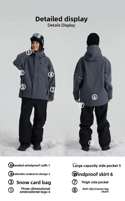 Hard Shell Ski Jacket – Waterproof 3 Layer Durable Winter Coat for Snowboarding Women