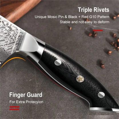 Damascus Chef Knife - AUS-10 Steel 67-Layer Vg10 Slicing Cleaver for Meat and Fish
