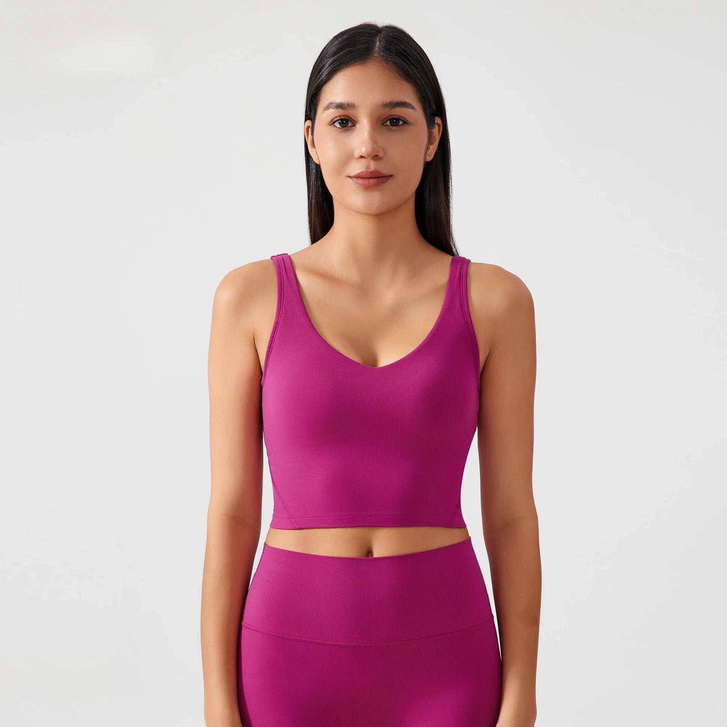 Sports Bra For Women - Breathable Yoga Crop Top With Fixed Chest Pad & U-Shaped Back