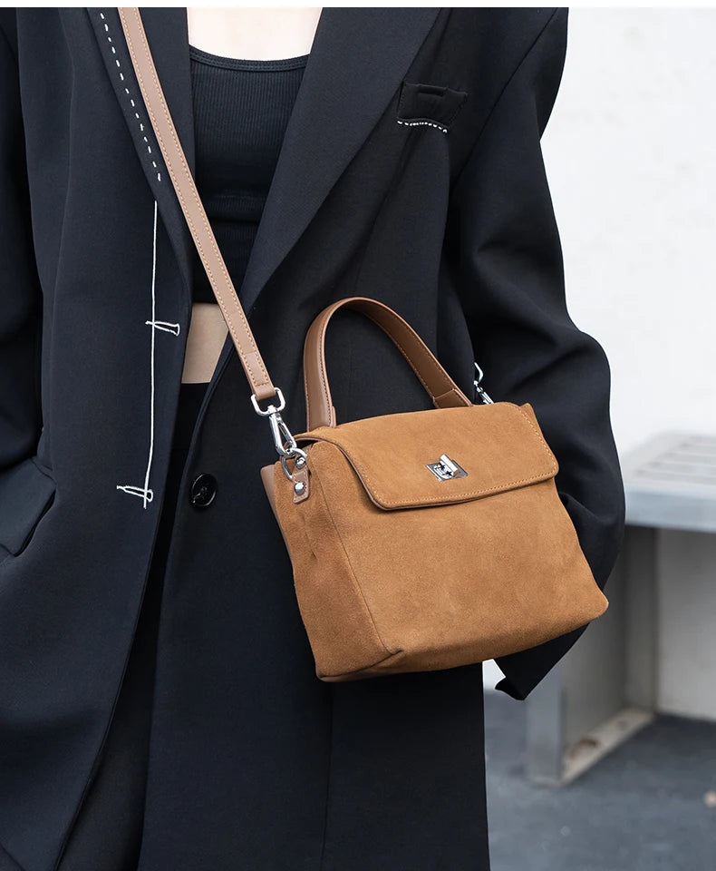 Genuine Leather Crossbody - Women's Soft Leather Messenger Bag With Zipper Closure