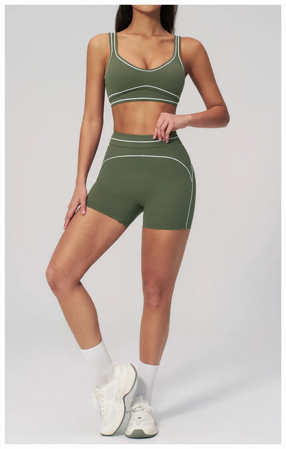 Fitness Suit 2PCS Yoga Set Women's Tracksuit Sports Outfits Gym Running Push Up Sportswear Legging Athletic Wear Workout Clothes