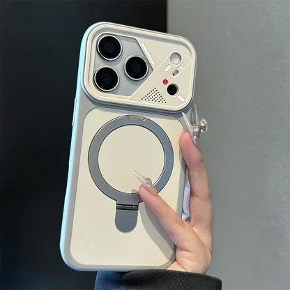 Armor Metal Ring Bracket For Magsafe Magnetic Phone Case For iPhone 17 Air 16 15 14 Plus 13 12 11 17 Pro Max Matte Bumper Cover