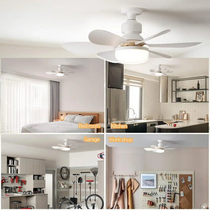 LED Socket Fan Light with Remote Small Ceiling Fan with Light, Cordless Light Socket Fan for Kitchen Bedroom Small Room