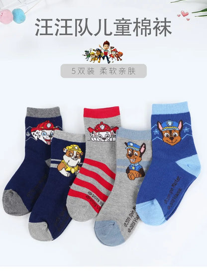 5 Pairs /Lot Genuine Paw Patrol Chase Skye Ryder Baby Boys Girls Soft Colorful Socks For Kids Breathable Toddler Warm Socks