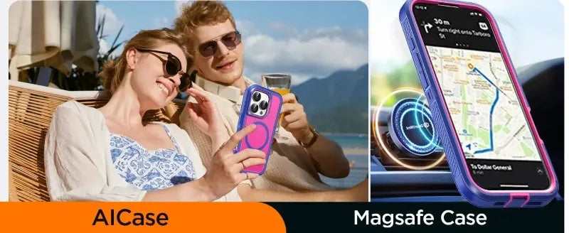 Luxury Ott Magnetic Armor Cases for IPhone 17 16 15 14 Plus 13 12 11 Pro Max Box Shockproof Charging Heavy Duty Protect Cover