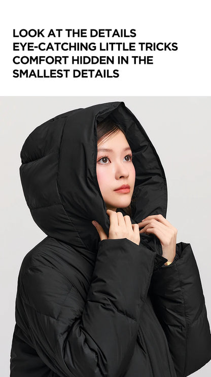 Semir Down Jacket Women Long Length Waterproof Oil-proof Stain-proof 2026 New Winter Detachable Hooded Winter Clothing Coats