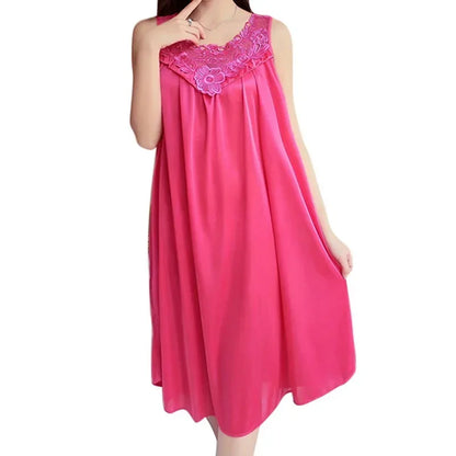 Women Nightgowns Satin Lace Sleepwear Nightwear Sexy Pyjama Women Home Clothing Sleepwear Female Free Size Lingerie Gown Robe