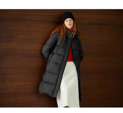 Women Down Jacket - Lightweight Waterproof Winter Coat With Self Heating Lining & Hood