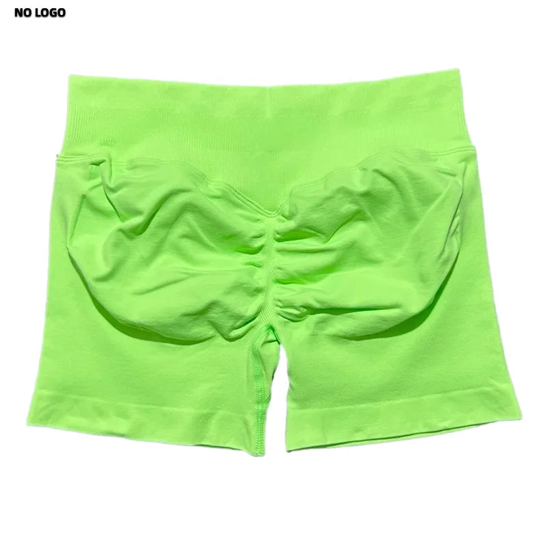 Women Sports Shorts - Low Waist Elastic Band Gym Biker Scrunch Fitness 4.5''