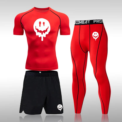 Men's Compression Running Set | Long Sleeve Running Top & Athletic Compression Gear for Fitness