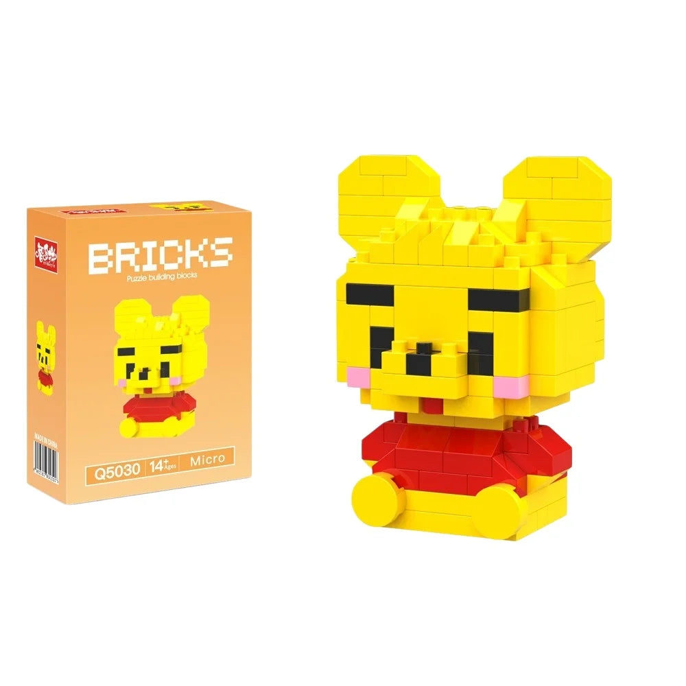 Disney 214 style Winnie LinaBell StellaLou Building Blocks Princess Cartoon Figrues Bricks Children's Assembly Toys Model Gift