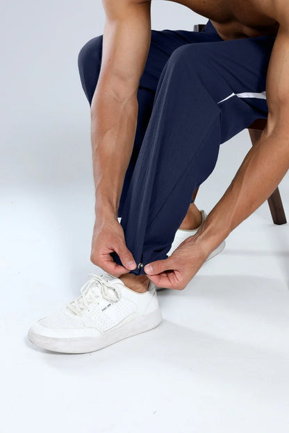 Autumn New Casual Pants Men’s Loose Cotton Casual Pants Wide-Leg Trendy Sports Patchwork Long Pants American-Style Sweatpants