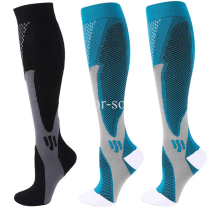 Compression Sports Socks - 3 Pairs Anti Slip Knee High Socks for Football & Basketball