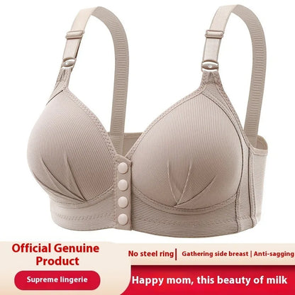 Push Up Bra - Large Size Front Buckle Wire Free Adjustable Strap Bra | Breathable Comfortable Women's Underwear