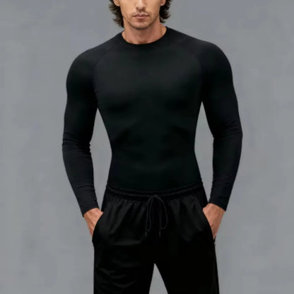 Men Running T Shirt - Quick Dry Compression Fitness Top Long Sleeve Gym Shirt