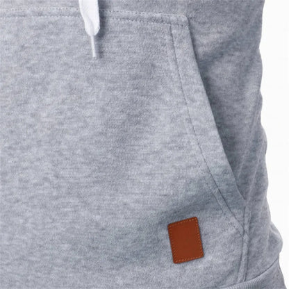 Mens Casual Hooded Collar Drawstring Hoodies Sweatshirts Long Sleeve Shirts Outdoor Streetwear Solid Color Lightweight Pullover