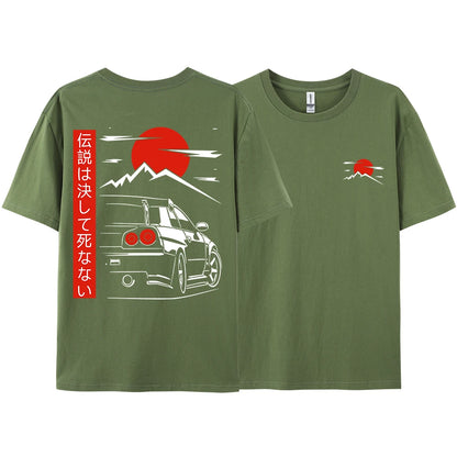 JDM Racing T Shirts – Japanese Streetwear Cotton Couple Tees | Oversized Casual Tops