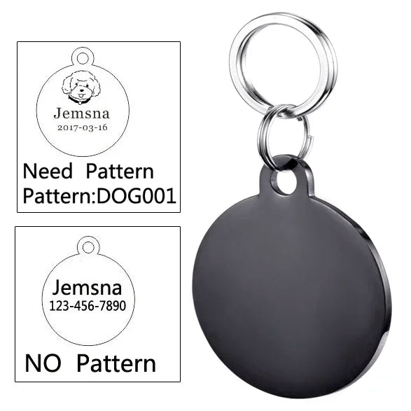 Dog ID Tag Free Engraving Name Tel Cat Collar Harness Pendant Clothes Accessories For Pet Custom Puppy Kitten Leash Pet Supplies