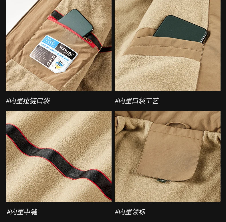 Men Winter Parka - Quilted Waterproof Jacket With Detachable Hood & Warm Fleece Lining