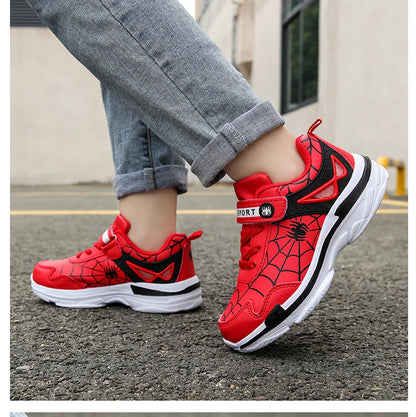 Brand Kids Cartoon Spider Sneakers Boys Comfortable Sports Shoes Outdoor Non-slip Tennis Shoes Lightweight Casual Running Shoes