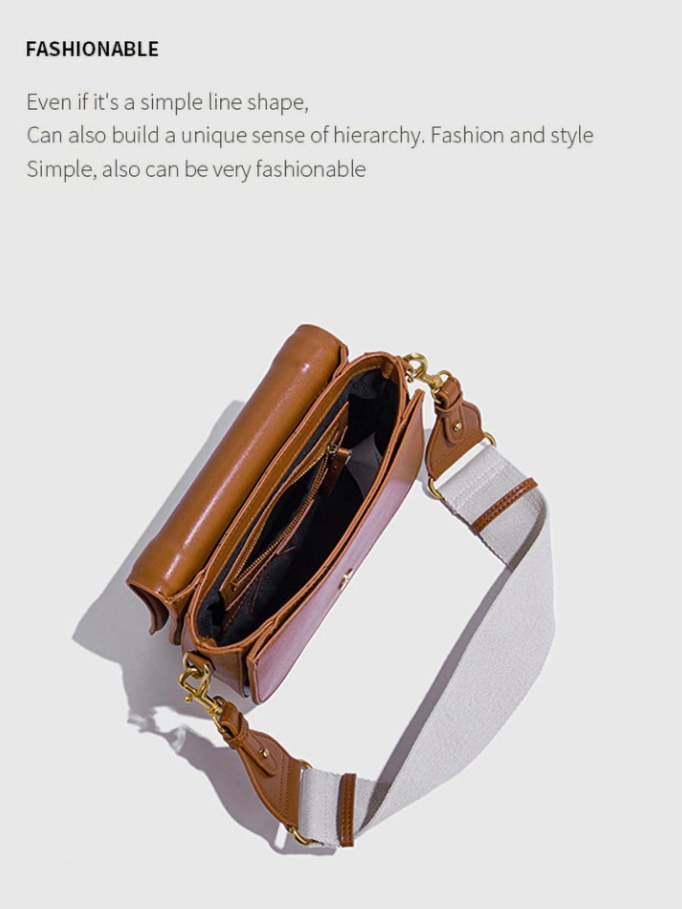 Women Shoulder Bag With Wide Strap - Lightweight PU Tote Handbag For Everyday Carry