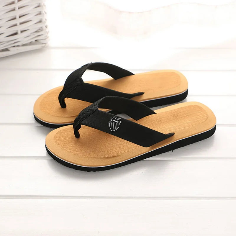 Casual Slippers For Men Flip Flops Beach Sandals Summer Non-Slip Flat Slides Men Slippers Indoor House Shoes Man Male Slipper