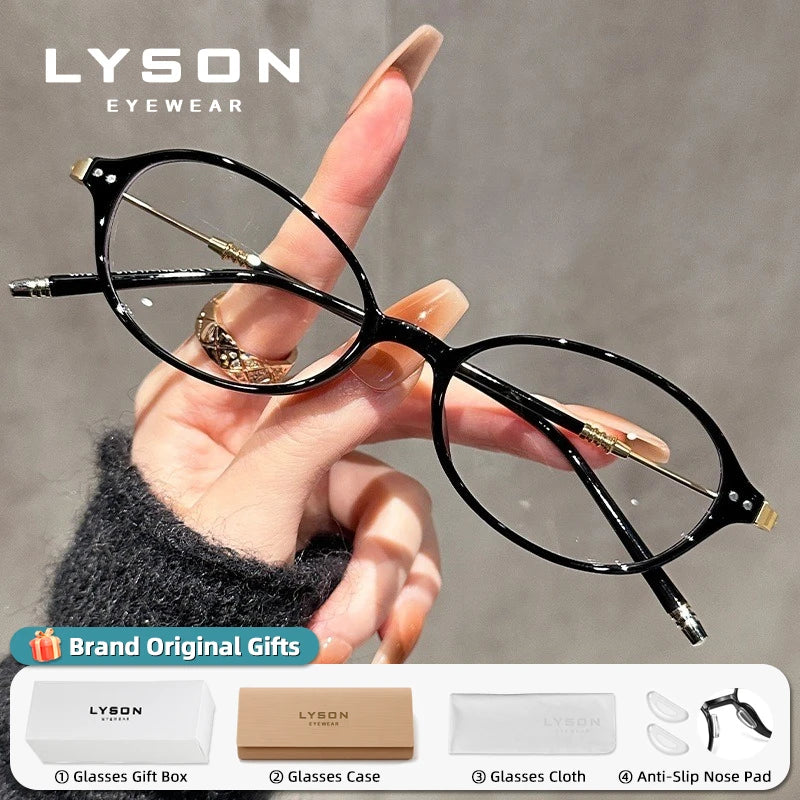 Oval Reading Glasses - Women's Classic Oval Frames, Anti Blue Light, Progressive Lenses