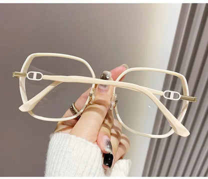 Anti Blue Light Glasses – Oversized Polygonal Frames with Transparent Acrylic Lenses