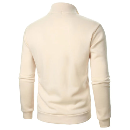 Spring and Autumn new casual half zipper stand up collar hoodie trend simple and loose oversized fleece men's hoodie
