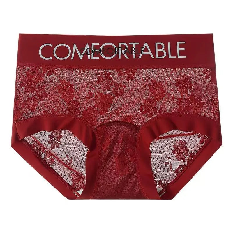 Seamless Women Panties Lace Alphabet Fashion Hip Lift Slightly Tummy Tightening Simple Lengthening Silk Crotch