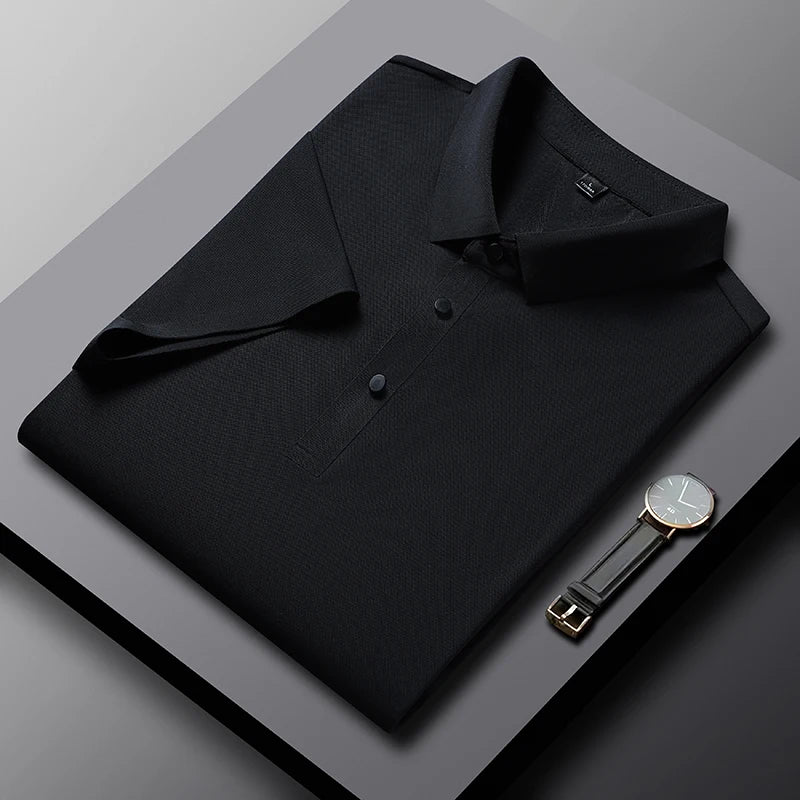 Men's Polo Shirt - Summer Quick Dry Casual Work Shirt | Plus Size Breathable Solid Color